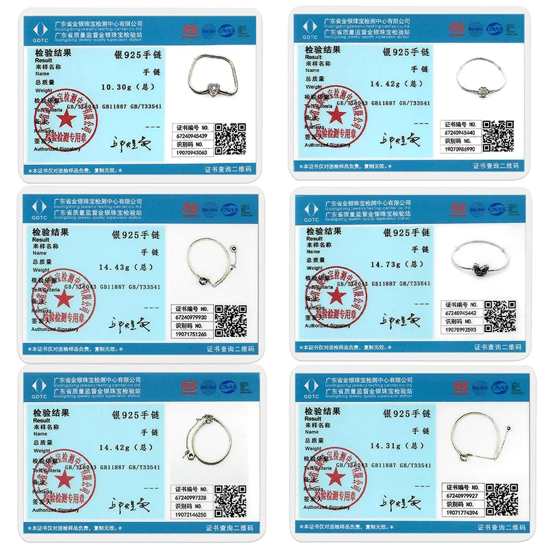 Original 925 Silver Bracelets Four Leaf Clover Butterfly Heart Bracelet Fit DIY Charms Beads Fashion Jewelry 17-20CM