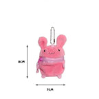 S Mini Pink Fluffy Rabbit Coin Purse Keychain Bag Charm Cute Cartoon Headphone Case Storage Bag Gift Creative Festival Supplies