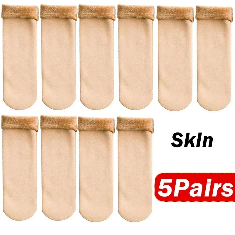 1/2/4/5Pair New Women Winter Thicken Warm Short Socks Thermal Cashmere Wool Socks Nylon Snow Velvet Boots Home Floor Calcetines