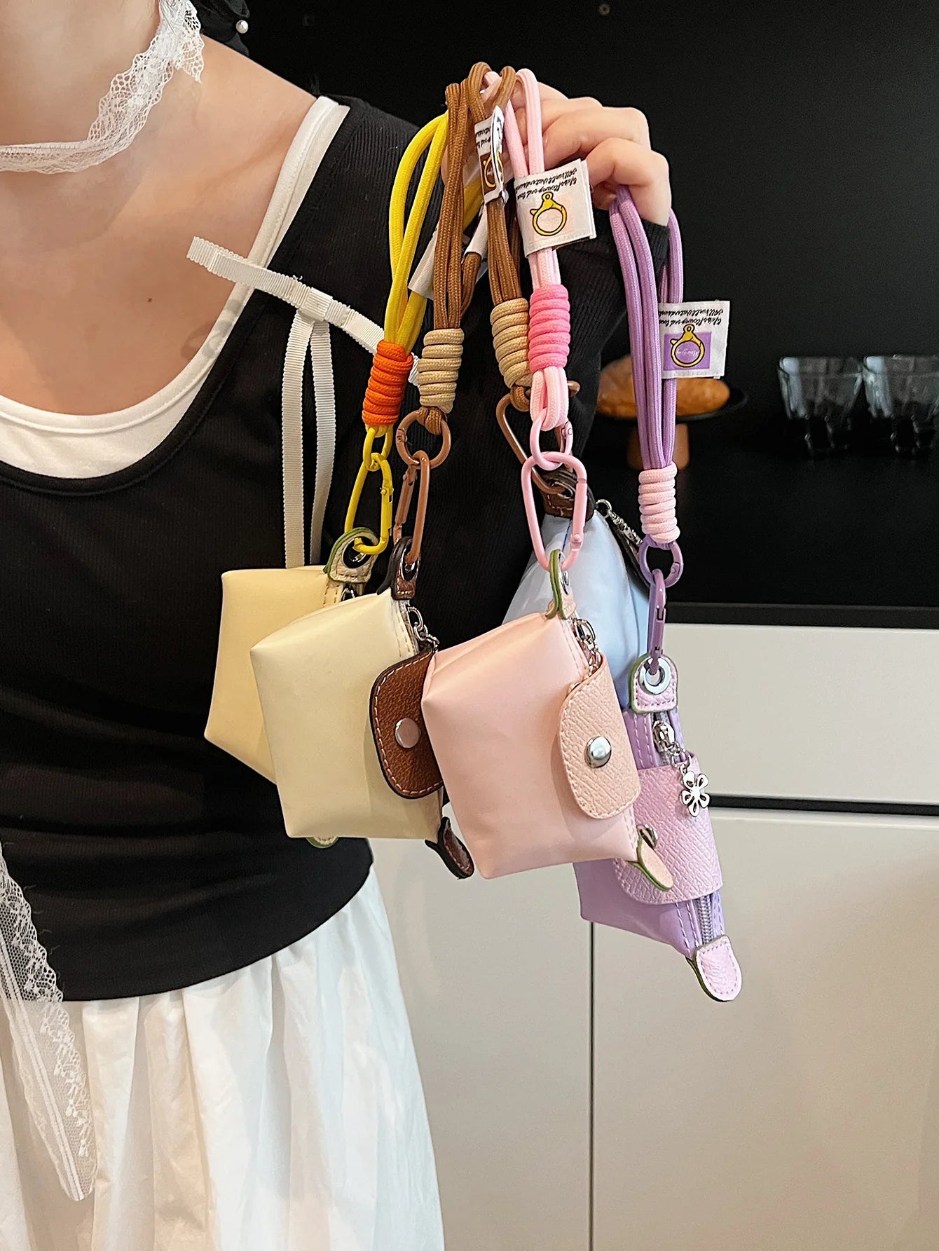 Hot Selling Exquisite Fashion Mini Handbag Wallet Simple Solid Color Ins Korean Style Storage Makeupbag Girl Women Birthday Gift