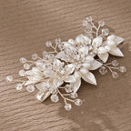 Fashion Pearl Flower Clip Silver Color Hair Combs Wedding Bridal Jewelry Accessories Headpieces For Woman Bride Hair Ornaments