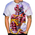 Summer Fashion Nostalgic 3D Printed Heavy Metal Music Devil Cool Fashion Personalized T-shirt
