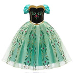 Girls Snow Queen Elsa Anna Kids Costumes For Girls 2024 Carnival Party Prom Gown Children Clothing Frozen Jasmine Princess Dress