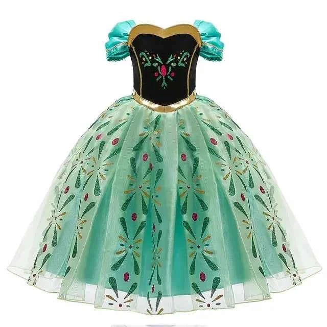 Girls Snow Queen Elsa Anna Kids Costumes For Girls 2024 Carnival Party Prom Gown Children Clothing Frozen Jasmine Princess Dress