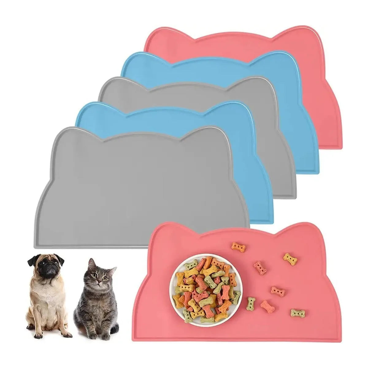 Silicone Pet Feeding Mat – Waterproof & Non-Slip Dog Bowl Mat