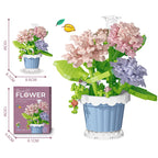 Creative Building Block Bouquet, Eternal Flower Plant Potted Gift, Rose Sunflower Potted Plant, Assembled Building Block Toy