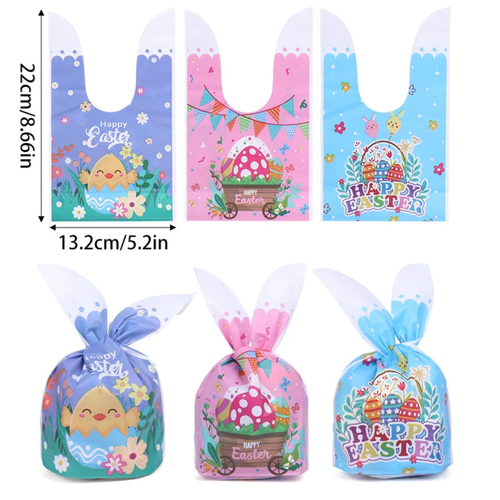 Close-up of bunny face printed on candy bag