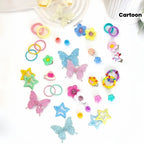 510-piece set of colorful bow, flower, and small star accessories - a cute hair accessory set that children love.