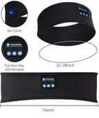 HUAWEISHI Bluetooth 5.0 Earphones Sports Sleeping Headband Elastic Wireless Headphones Music Eye Mask Wireless Headset Headband