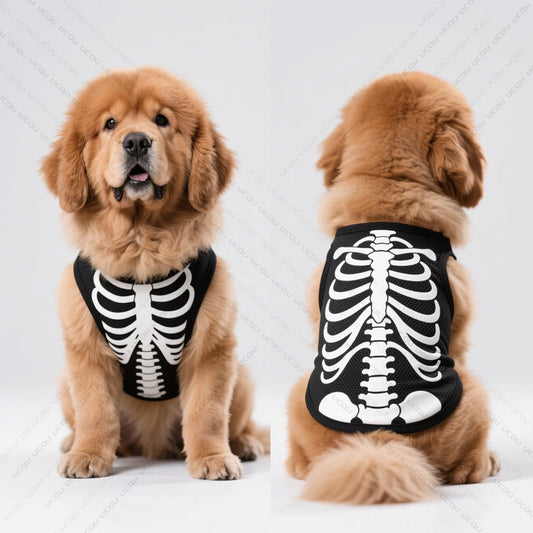 Halloween Dog Vest – Breathable Quick-Dry Skeletal Costume