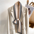 50 Color New Women Silk Feel Printed Design Scarf Shawl Fashion Luxury Long Narrow Small Silk Scarves Ladies Headband Headscarve