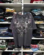 2000s American New Retro Casual Hip-Hop Gothic Print Women Clothing  Fashion T shirt Street Short Sleeved Men And Women Y2K Tops