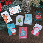 50pcs Mini Mix Merry Christmas Elk Santa Say Hi Design Card Scrapbooking Party Invitation Cards New Year Greeting Card