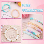 3860PCS Macaron Color Polymer Clay Beads Set – Flat Chip Beads for DIY Bracelets, Necklaces & Letter Bead Jewelry