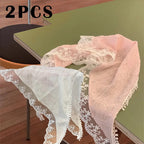 French Chic Alice White Lace Triangle Hair Wrap Fashion Accessory ﻿