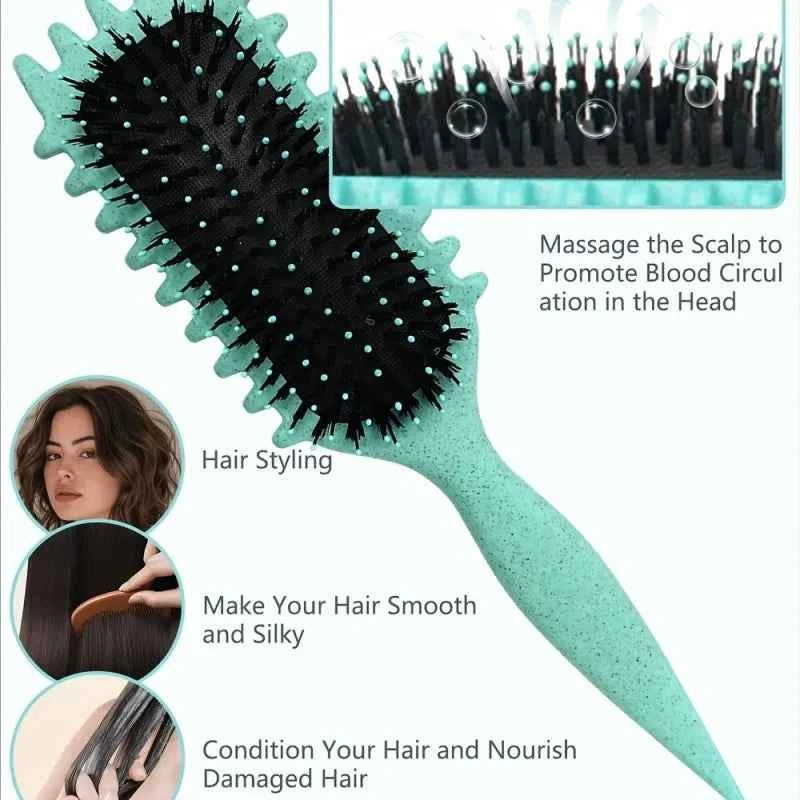 1PC Salon Quality Curling Hair Styling Brush for Men & Women Comb And Shape Curly Hair Reduce Pulling Hairdressing Tool