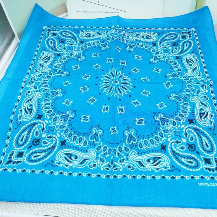 New Fashion Hip Hop 100% Cotton Bandana Square Scarf Gradient Color Paisley Headband Printed For Women/Men/Boys/Girls
