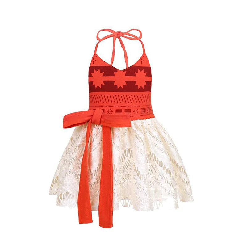 Disney New Moana Dress Costumes Kids Girl Cosplay Toddler Movie Ocean Adventure Infant Frock Halloween Party With Chick Clothes