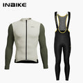 INBIKE Fleece Men's Cycling Jersey  Winter Cycling Sets Warm Long-sleeved Suit Soad Bike Bicycle Jacket Overalls Riding Suit