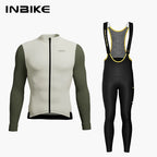 INBIKE Fleece Men's Cycling Jersey  Winter Cycling Sets Warm Long-sleeved Suit Soad Bike Bicycle Jacket Overalls Riding Suit