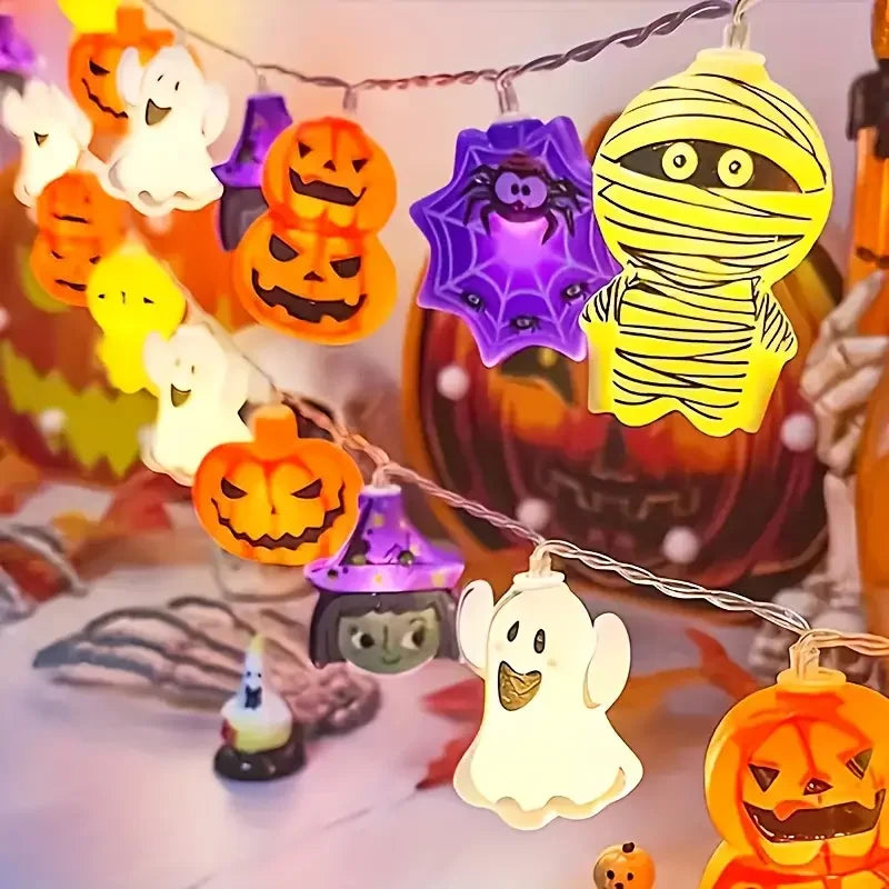 1pc Halloween LED Fairy Tale Lights Battery Operated 10/20/30LED Holiday Festival String Lights For Home Party Indoor Decoration