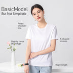 High-end New 10% Silk & Mercerized Cotton Women T-shirt Luxury Tee Short Sleeve Silky Feeling Summer Wear 2025 Tops V / O-neck