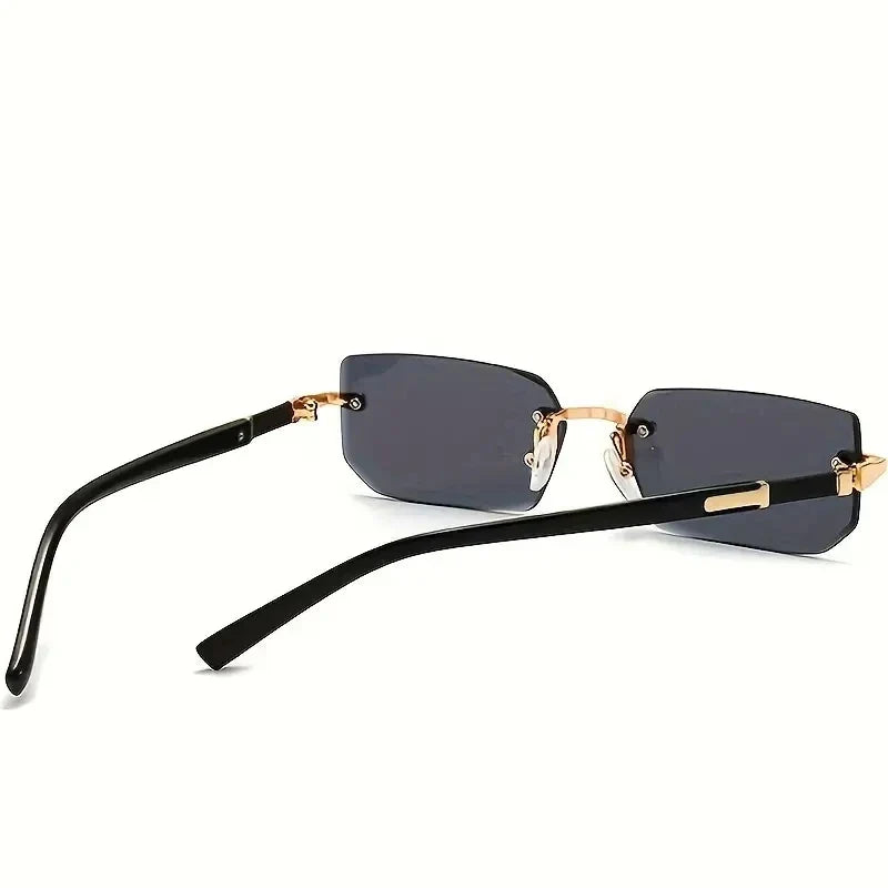 Rimless Rectangle UV400 Fashion Sunglasses for Women & Men