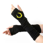 Warmer Knitted Long Fingerless Gloves Elbow Mittens Christmas Acces Gift Fashion Women Emo Gloves Lady Striped Elbow Gloves