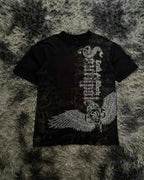 Southpole Y2K Vintage Cotton Graphic Tee Distressed Oversized Unisex T-Shirt with Gothic Print Streetwear Retro Soft Shirt Man