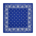 Navy Blue Cashew Hip Hop Cotton Square Bandana Scarf Riding Headband Paisley Gifts For Men Unisex