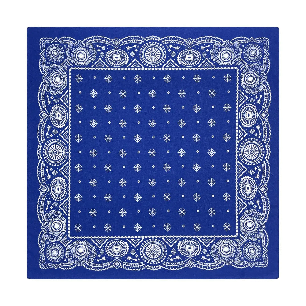 Navy Blue Cashew Hip Hop Cotton Square Bandana Scarf Riding Headband Paisley Gifts For Men Unisex