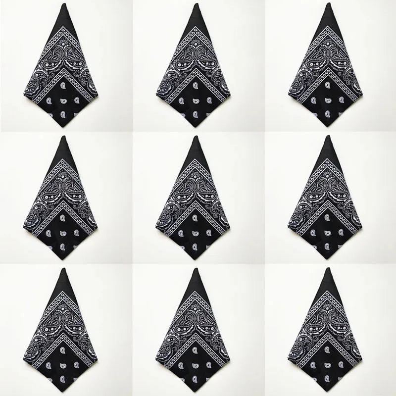 1/4/9pcs Men Women Bandana Hairband Cowboy Mens Biker Sports Headwear Wrist Hairwrap Single Sided Head Wrap Scarf Paisley