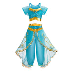Girls Elsa Anna Dress Children Princess Carnival Dress Kids Jasmine Rapunzel Pageant Flower Disguise Birthday Cosplay Costume