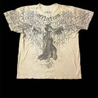 2000s affliction Graphic T-Shirt Mens Large Grunge Wings New Fashion Style Couple Tops Pure Cotton Shirt