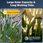 1/2/4PCS Outdoor Solar Reed Lights Waterproof Bubble Stake Lights For Garden Pathway Courtyard Decor