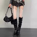 Lolita Sweet Girls Punk Style Floral Tights Colorful Thigh High Stockings Sheer Fishnet Suspender Tights Garter Belt Pantyhose