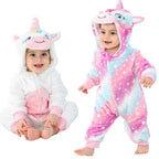 Winter Baby Rompers Baby Pijamas Panda Tiger Leopard Monkey Fox Animal Cartoon Hooded Jumpsuits Cosplay Costume Boys Girl Pajama