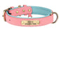 Personalized Dog Collar Custom Engraved PU Leather Dog Collars Free Engraving ID Tag Nameplate For Small Medium Large Dogs - WTN Essentials 