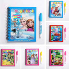 Frozen Disney Kids Puzzle Graffiti Painting Book Mickey Mouse Cars Sofia Princes Cartoon DIY Magic Watercolor Painting Gifts
