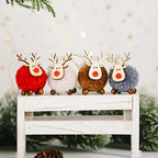 4PCS Christmas Tree Decorations Elk Felt Christmas Tree Ornaments Cute Xmas Deer Hanging Elk New Year Holiday Party Decorations