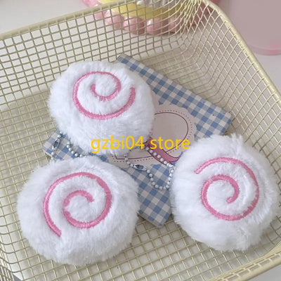 13MD Plush Fish Cake Charm Keychain Decorative Bag Accessory Car Hanging Decoration