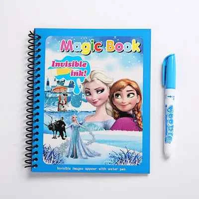Disney Cartoon Frozen Water Painting Drawing Toys Set Graffiti Minnie Mouse Elsa Princess Watercolour Magic Book for Girls Gift