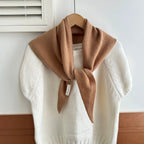 100% Wool Winter Scarf For Women Warm Triangle Knit Scarves Hijab Solid Lady Shawl Wrap Female Pashmina Bandana Head Scarfs New
