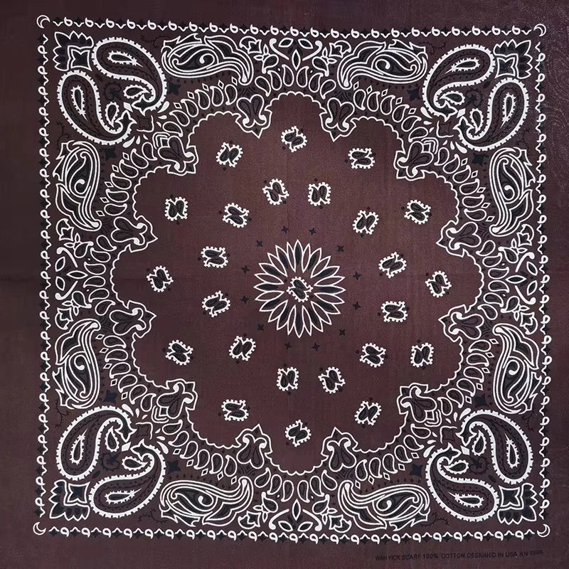 New Fashion Hip Hop 100% Cotton Bandana Square Scarf Gradient Color Paisley Headband Printed For Women/Men/Boys/Girls