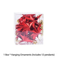 12pcs New Plastic Christmas Hanging Ornaments Star Shaped Glittering Xmas Tree Pendant Party Supplies DIY Festival Decorations