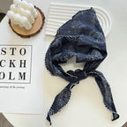 Summer Print Flower Neck Scarf Shawl Triangle Hair Head Wrap Headband Handkerchief Hair Ties Bandanas Hair Ribbon For Women