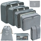 7/8/9/10-Pcs Travel Organizer Packing Cubes Set – Portable Luggage Storage Bags for Clothes, Shoes & Accessories
