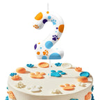 Blue Dog Paw Themed Birthday Candle Number 0-9 Party Decoration Cartoon Dog Paw Candle for Cake Toppers Party Supplies