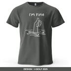 I'm Fine Funny Printed Men's T-Shirt 100% Cotton Oversized Minimalist Cartoon Graphic Tees for Women Tops Tees Streetwear