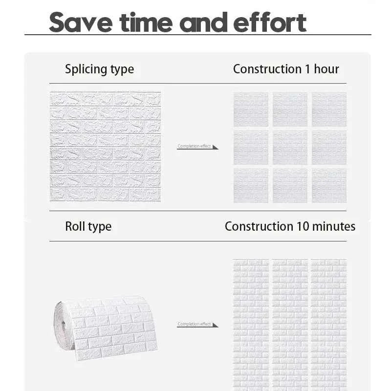 3D Foam Brick Wall Panels Stickers Self Adhesive Waterproof Living Room Wallpaper Wall Decal Home Decor Wallcovering TV Backdrop